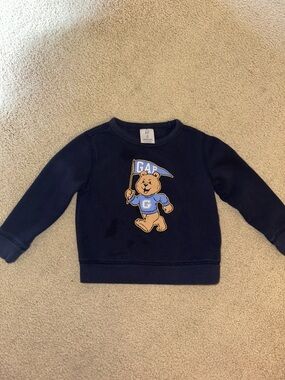 GAP Navy Bear Pennant Crew Sweatshirt for Kids